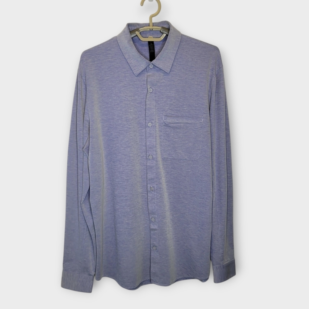 Lululemon Commission Long Sleeve Oxford Button Front Shirt L Blue